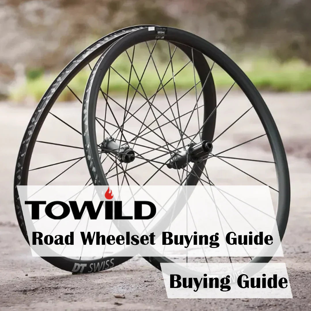 Cover image for the TOWILD Road Wheelset Buying Guide, featuring a pair of high-performance DT Swiss carbon wheels.
