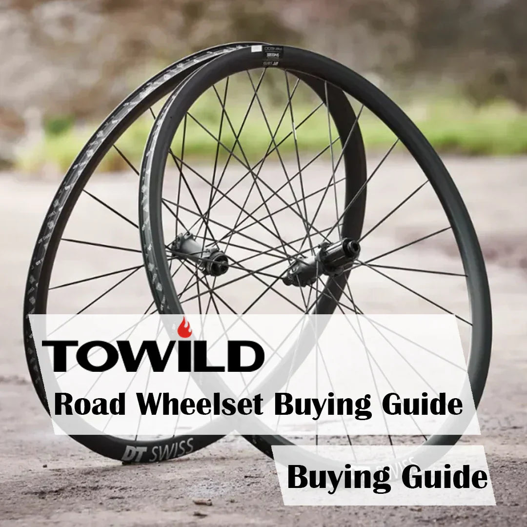 Cover image for the TOWILD Road Wheelset Buying Guide, featuring a pair of high-performance DT Swiss carbon wheels.