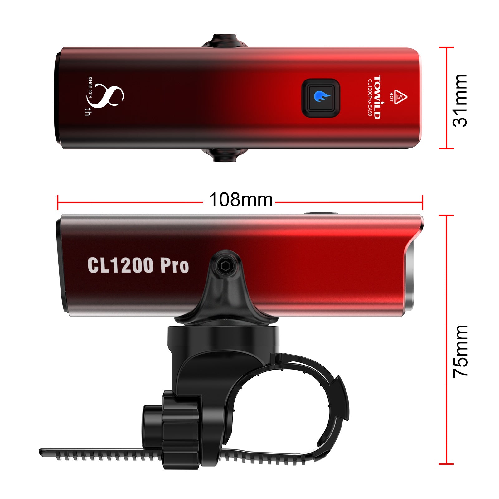 CL1200 8 Years Limited Edition Smart Wireless Control Rechargeable Bike Light