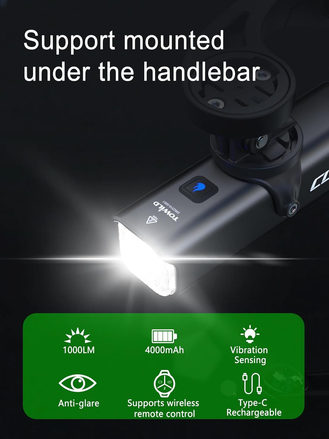 CL1000 Smart Wireless Control Rechargeable Bike Light