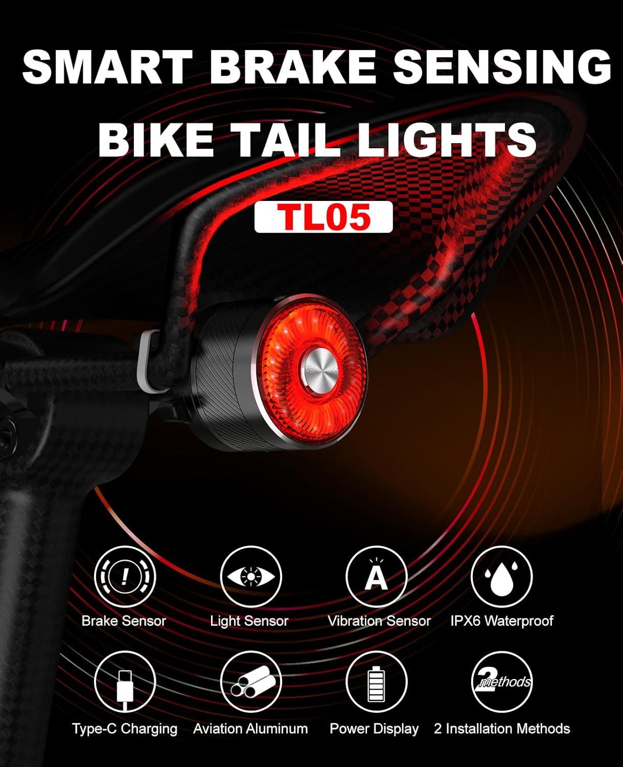 TL05 Smart Brake Sensing Bike Rear Lights