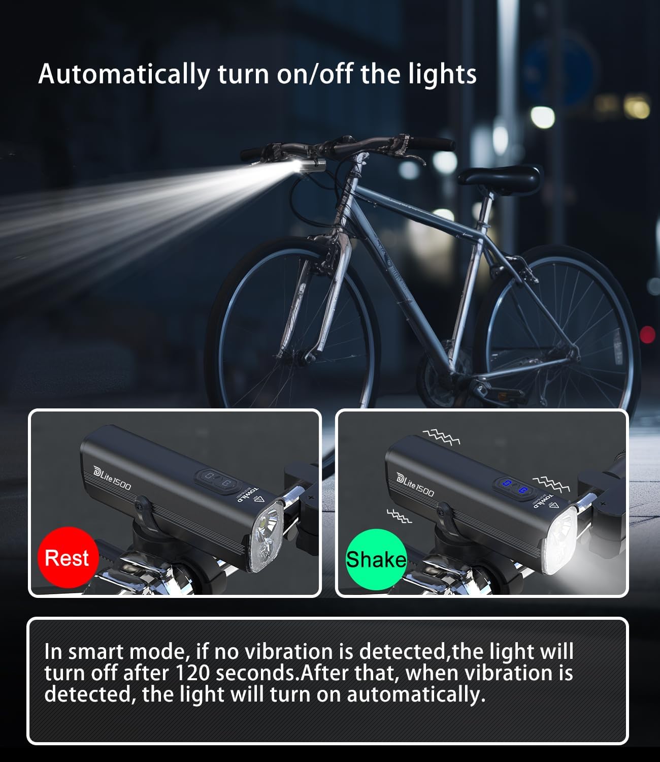 DLite1500 Dual Light Source Rechargeable Bike Light