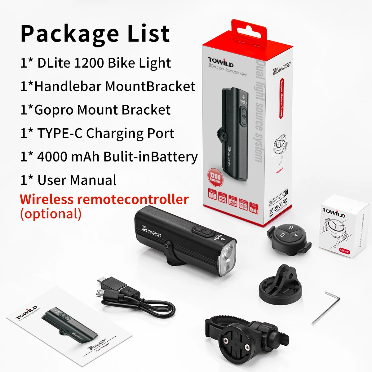 DLite1200 Dual Light Source Rechargeable Bike Light