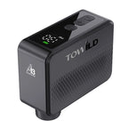 Top view of the TOWILD A13 electric inflator, showing the intuitive control buttons and the bright LED screen displaying 130 PSI max pressure.