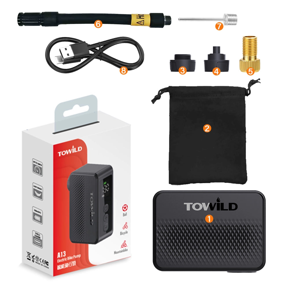 Bomba de aire para bicicleta eléctrica ultraligera Towild A13