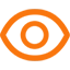 Real-time monitoring eye icon. Indicates the digital display feature that allows precise tire pressure tracking while inflating.