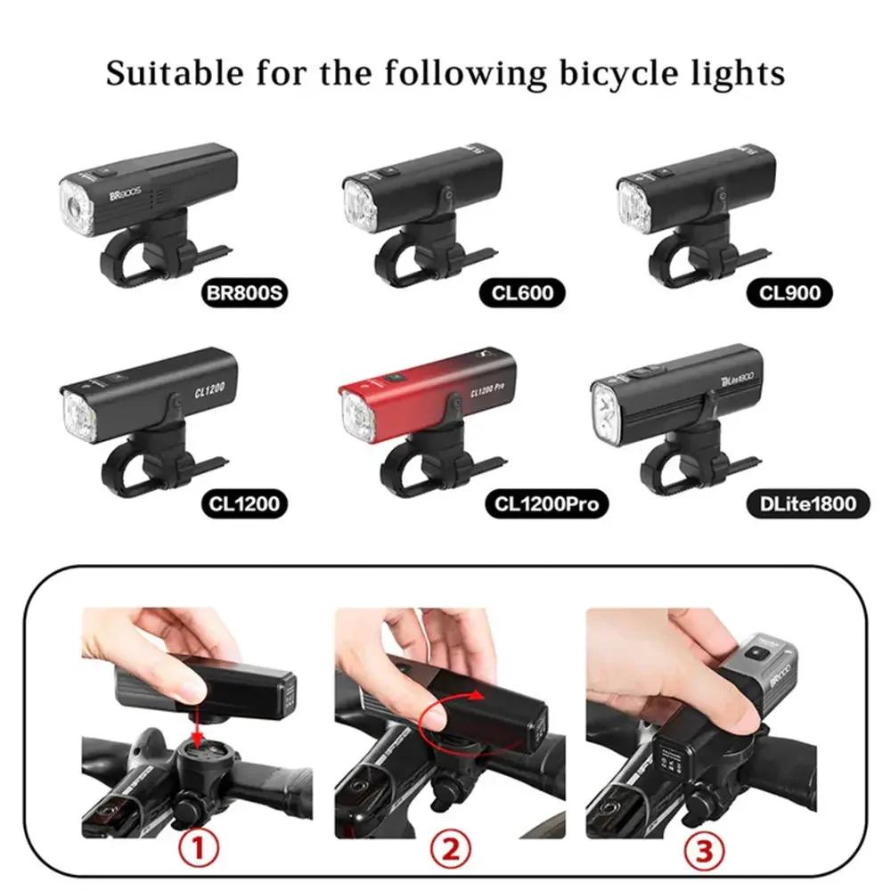 An infographic showing the TOWILD ALB-05 mount's compatibility with a wide range of TOWILD bike lights, including the BR, CL, and DLite series, and demonstrating the quick-release function.