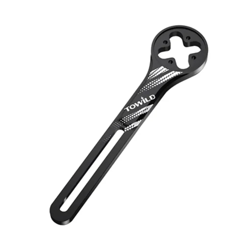 A studio shot of the black TOWILD AS70, an aluminum combo mount designed specifically for integrated bicycle handlebars.