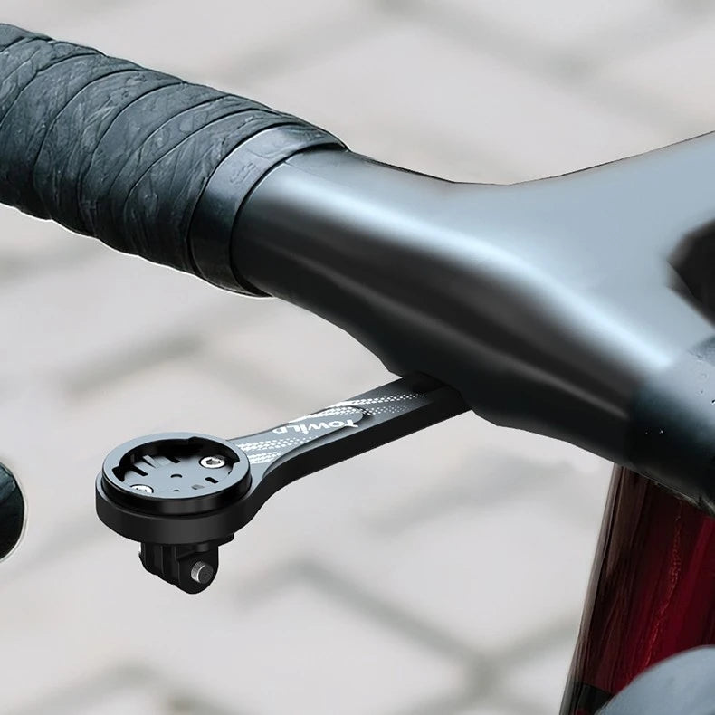 TOWILD AS70 V2.0 mounted on a carbon aero integrated handlebar. The extended out-front design provides an ergonomic viewing angle for your bike computer while keeping the cockpit neat.