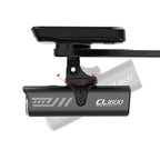 Side profile of the TOWILD AS70 V2.0 extension mount demonstrating the adjustable tilt angle for the under-mounted bike light, ensuring optimal beam focus and rider safety.