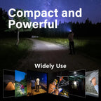Images showcasing the wide uses of the compact and powerful TOWILD BC10 flashlight for camping, hiking, and emergency situations.