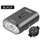 TOWILD BL900 rechargeable road bike headlight in black with wireless remote control for hands-free light mode switching.