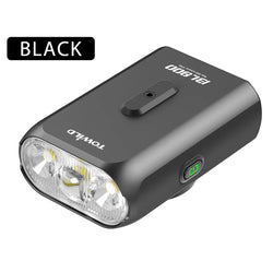 TOWILD BL900 smart bicycle front light in classic black, designed with focus and flood beams and Garmin-compatible mount.