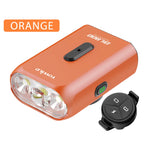 TOWILD BL900 dual-beam bike light kit in orange, including the ALC-01 wireless handlebar remote controller for easy brightness switching.