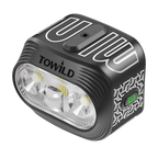 Black TOWILD BLMINI 1000-lumen rechargeable bike light with dual-beam optics and battery indicator