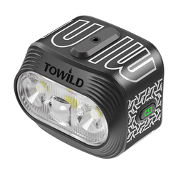 Black TOWILD BLMINI 1000-lumen rechargeable bike light with dual-beam optics and battery indicator