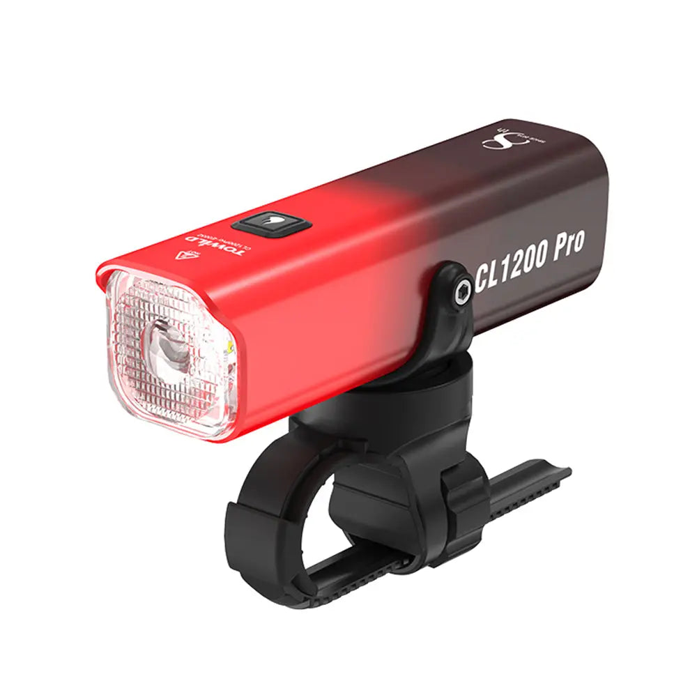 The sold-out TOWILD CL1200 Pro 8th Anniversary edition bike light in its signature red and black gradient finish.