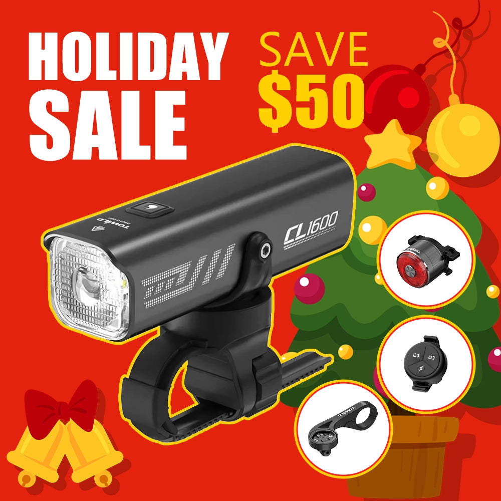 Towild CL1600 smart bicycle headlight black edition with cut-off line. Holiday sale save $50 bundle with remote control.