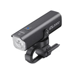 The black Towild CL2000 flagship smart bike light, shown attached to its durable handlebar mount.