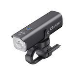 The black Towild CL2000 flagship smart bike light, shown attached to its durable handlebar mount.
