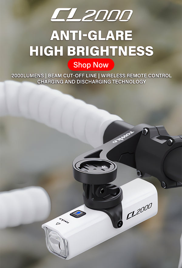 The TOWILD CL2000 provides an unparalleled 2000 lumens of brightness with a safe, anti-glare beam, offering professional cyclists ultimate power, control, and utility in one sleek package.
