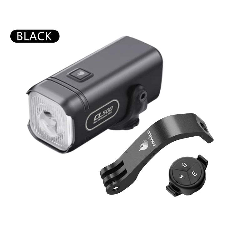 Black Towild CL500 Brompton Kit with 500-lumen mini bike light, color-matched folding bike mount and ALC wireless remote
