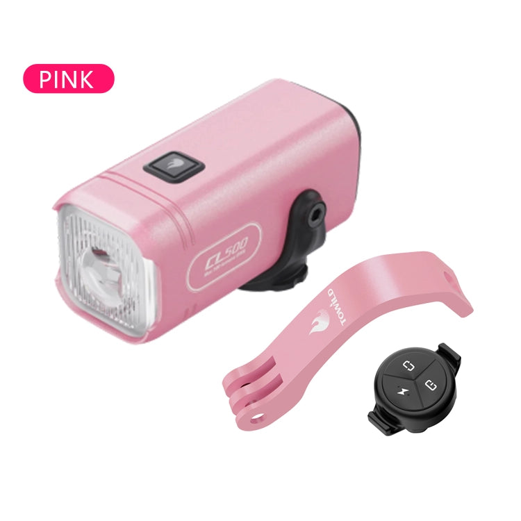 Pink Towild CL500 Brompton Kit with 500-lumen mini bike light, color-matched folding bike mount and ALC wireless remote