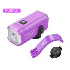 Purple Towild CL500 Brompton Kit with 500-lumen mini bike light, color-matched folding bike mount and ALC wireless remote