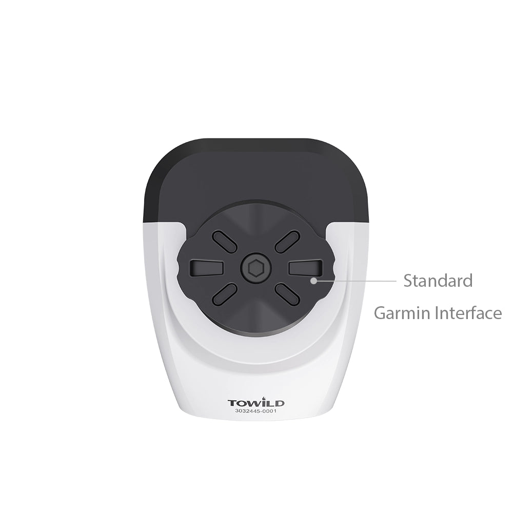 Top view of Towild DL1700 showing the standard Garmin quarter-turn interface. Ensures universal compatibility with out-front mounts.