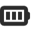 High-capacity rechargeable battery icon.