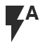 Smart auto start-stop mode icon (Lightning 'A' symbol). Represents the intelligent vibration sensor technology that automatically wakes the bike light when riding and enters sleep mode when parked to conserve battery.