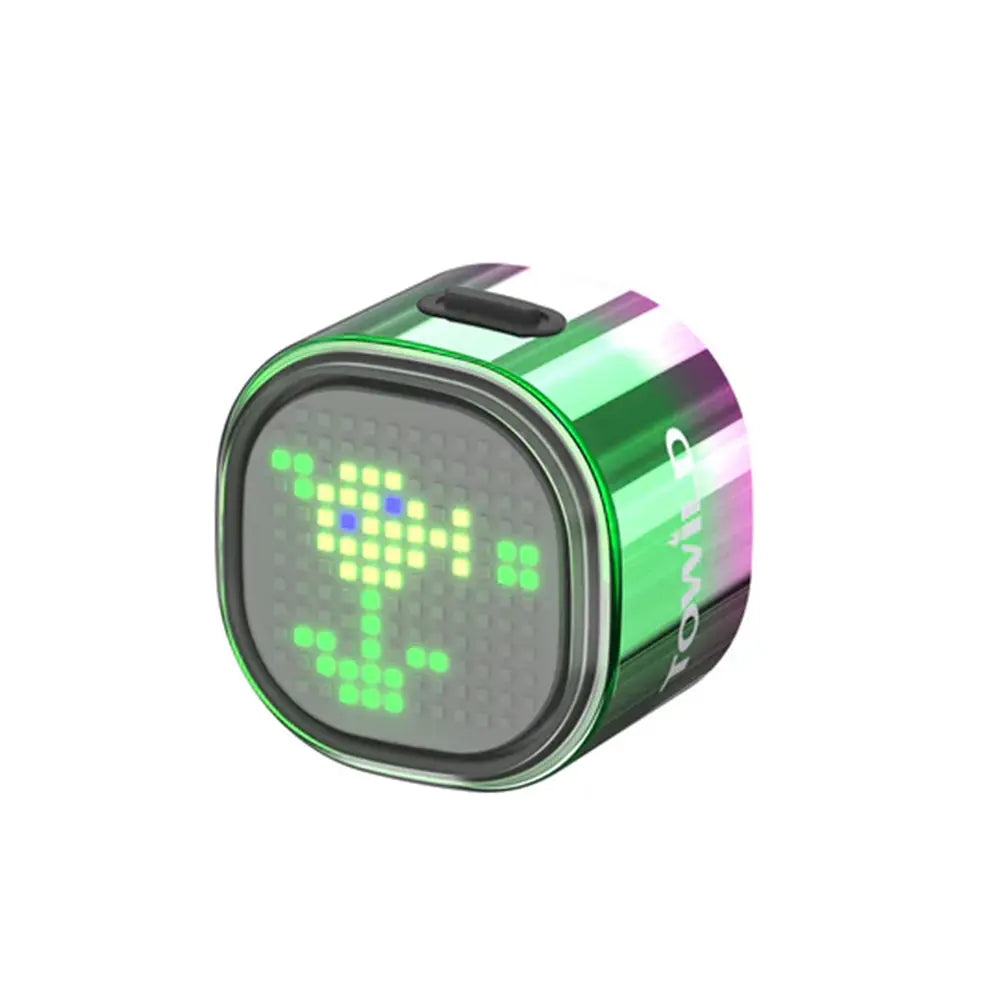 The Green Pink Gradient model of the TOWILD TL08 displaying a custom flower pixel animation.